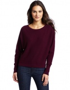 BCBGMAXAZRIA Women's Camille Cropped Dolman Sweater, Deep Port, Small