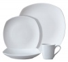 Gibson White Gardenia 16-Piece Soft Square Bone China Set