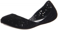 Mini Melissa Campana Zig Zag Ballet Flat (Little Kid),Black Flocked,13 M US Little Kid