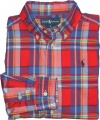 Ralph Lauren Toddler Boys Plaid Blake Button-Down (4/4T, Red Multi)