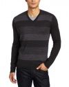 Calvin Klein Sportswear Men's Birdseye Striped V-Neck Sweater