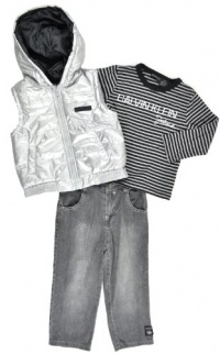 Calvin Klein Boys 2-7 Long Sleeve Tee with Vest Set