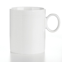 Fine porcelain dinnerware, serveware and accessory pieces made in Germany designed by Thomas for Rosenthal. White color with subtle raised white lines. Perfect for everyday use or entertaining. Dishwasher and microwave safe.