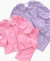 Your little one will love the pretty colors as you put her to sleep in this lovely Calvin Klein pajama shirt and pants set.