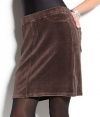 HUE Cotton Velvet Short Skirt, L, Black