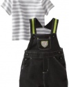 Little Me Baby-boys Newborn Safari Shortall Set, Grey, 3 Months