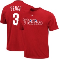 Hunter Pence Majestic Red Name and Number Philadelphia Phillies T-Shirt