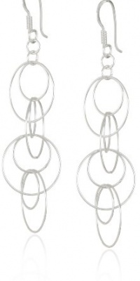 Sterling Silver Multi-Circle Link Dangle Earrings