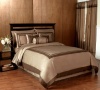 Taupe and Chocolate Hotel Spa Collection Duvet Comforter Cover 6 piece Bedding Set - King Size