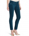 Seven7 Women's Cord Skinny Jean 77 Pocket, Peacok Green, 14