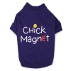 Casual Canine Cotton/Polyester Chick Magnet Dog Tee, Medium, 16-Inch, Navy