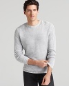 Not your average crewneck sweater, this design features unique knit panels at the shoulder and side for sporty, military-inspired flair. Crafted in a blend of cotton, modal and silk for dramatic softness. From HUGO.