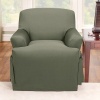 Sure Fit Logan 1-Piece T-Cushion Ties Chair Slipcover, Dark Green