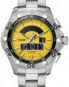 Tag Heuer Aquaracer Mens Yellow Digital Analog Chronograph Watch CAF1011.BA0821