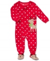 Prepare him to prance his way through sweet dreams in this holiday footed coverall from Carter's.