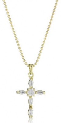 The Vatican Library Collection Gold-Tone Cubic Zirconia Cross Necklace, 16