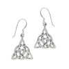 Sterling Silver Celtic Triquetra Knot Triangle Drop Earrings