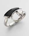 From the Horsebit Collection. An aged-finished sterling silver design that features an iconic horsebit accented with black horn. Sterling silverBlack hornDiameter, about 2.75Slip-on styleMade in Italy