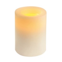 Inglow CG54400WH00 Flameless Round Pillar Candle, 4-Inch Tall, White