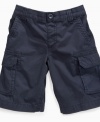 No hands! He'll be able to keep his fingers free with these Greendog cargo shorts that have plenty of pockets to hold all of his essentials.