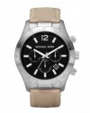 Michael Kors Quartz Nylon Khaki Strap Black Dial Men's Watch MK8187