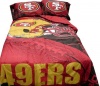 NFL Football San Francisco 49ers Logo 5 Piece Comforter, Pillowcase, Fitted & Flat Sheet Bed-in-a-bag Set Queen Size