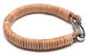 Tan Leather Wrapped Cord Bracelet, 9 Millimeters in Width, 8 Inches in Length