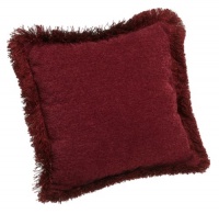 Brentwood Trieste 18-by-18-Inch Fringe Chenille Pillow, Mulberry