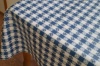 Blue Hill, 52x90; Classic Blue Tavern Check, Flannel Backed, Vinyl Tablecloth; Made in the U.S.A