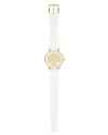 Done up in gold and white, kate spade new york's metro strap watch makes a stand out statement. Wear it seven days a week to feel like the queen of spades