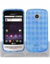 LG MS690 Optimus M Tpu Case with Inner Check Design - Blue