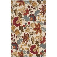 Safavieh Blossom Collection BLM863B Handmade Ivory and Multi Hand Spun Wool Area Rug, 8-Feet by 10-Feet