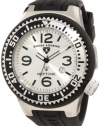 Swiss Legend Men's 21818P-02-S Neptune Silver Dial Black Silicone Watch