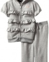 Calvin Klein Girls 2-6X Short Sleeve Hoody With Pants