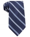 Scaled to size but every bit as good as the one dad wears: Striped silk tie from Nautica.