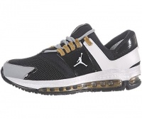 Nike Kids's NIKE JORDAN ALPHA TRAINER MAX GS BASKETBALL SHOES 4.5 (BLACK/WHITE/MTLLC GOLD/WLF GRY)