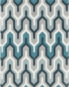 8' x 11' Rectangular Surya Area Rug COS9175-811 Ice Blue/Silvered Gray Color Hand Tufted in China Cosmopolitan Collection