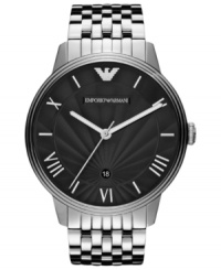 Embrace the classics with this stainless steel timepiece from Emporio Armani.