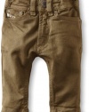 Diesel Baby-Boys Infant Koolter 5 Pocket Colored Denim, Olive/Brown, 9 Months