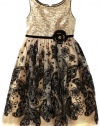 Bloome Girls 7-16 Butterfly Print Special Occasion Dress, Gold, 14