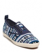 Keds' wintry kicks feature a cozy-cool fair isle knit for cozy toes during chilly walks.