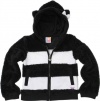 Roxy Kids Girls 2-6x Teenie Wahine Party Animal Hooded Jacket, Black/White Stripe, X-Large