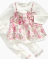 Make playtime extra adorable with this sweet flower print ruffle tunic and leggings set from First Impressions