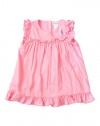 Ralph Lauren Layette Girl's Striped Ruffle Dress, Pink, 9 Month