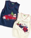 Spread some Christmas cheer with these colorful seasonal vests from Greendog.