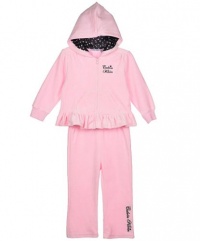 Calvin Klein Pep in Her Step 2-Piece Velour Tracksuit (Sizes 12M - 24M) - pink, 12 months