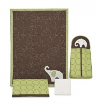 Carter's Elephant 4 Piece Crib Bedding Set, Green