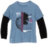 LRG - Kids Boys 2-7 Little Building Bridges Slider Long Sleeve Tee, Blue, 5