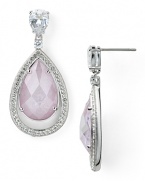 Steal the spotlight with this pair of amethyst drop earrings from Lora Paolo, accented by cubic zirconia and ceramic stations.