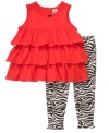 Show off her style stripes with this fun tunic and animal-print legging set from Carter's.